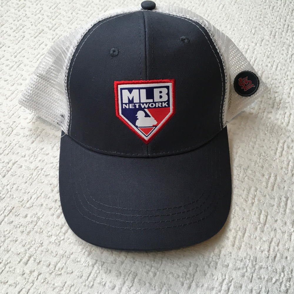 MLB Network St Louis Cardinals Trucker Hat Navy White Mesh Snapback BDA Sports